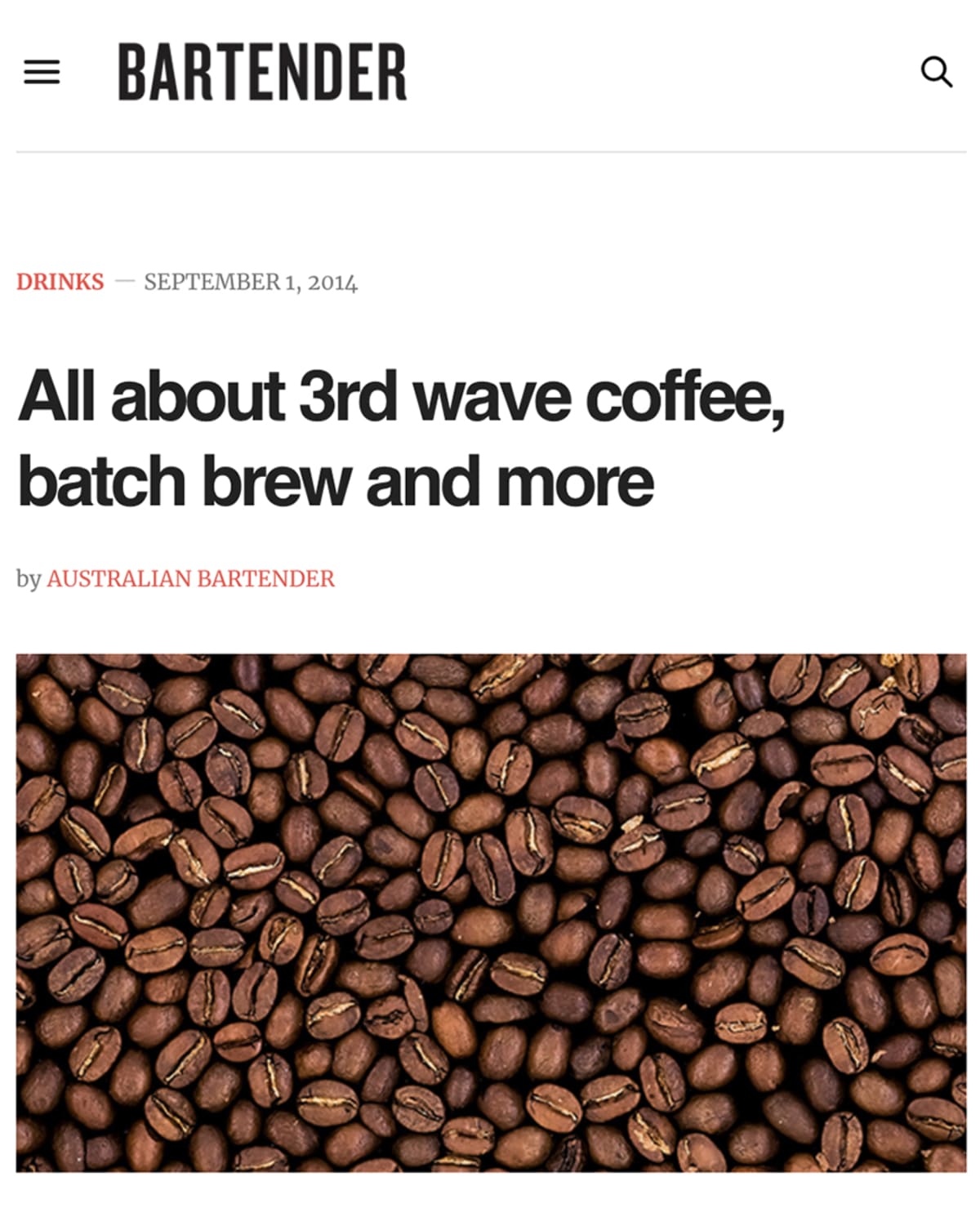 Sam Baygrave, interview about third wave coffee with Reuben