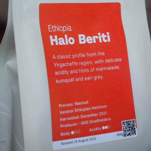 Our new coffee bean bag label design
