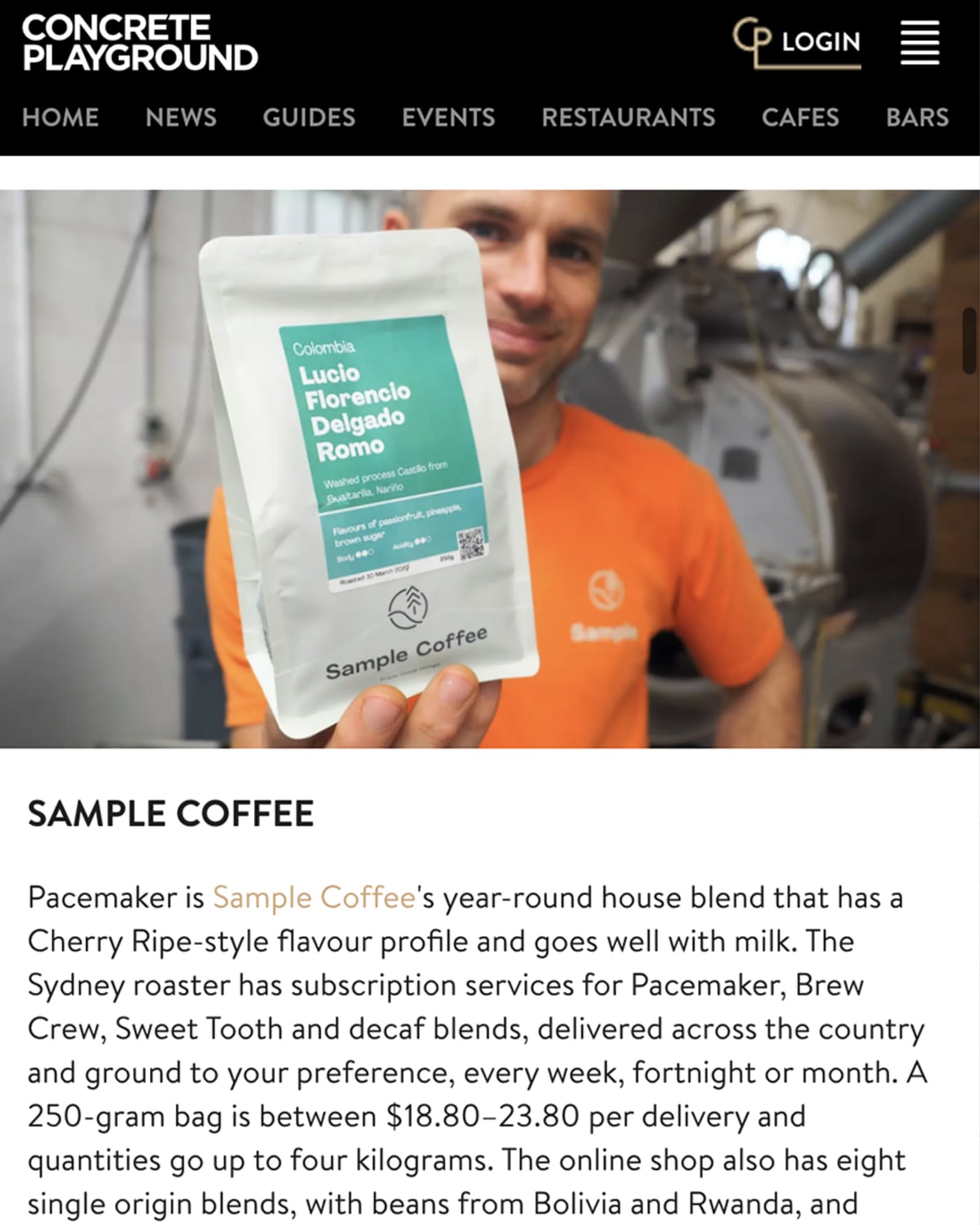 Concrete Playground features Brew Crew coffee subscription