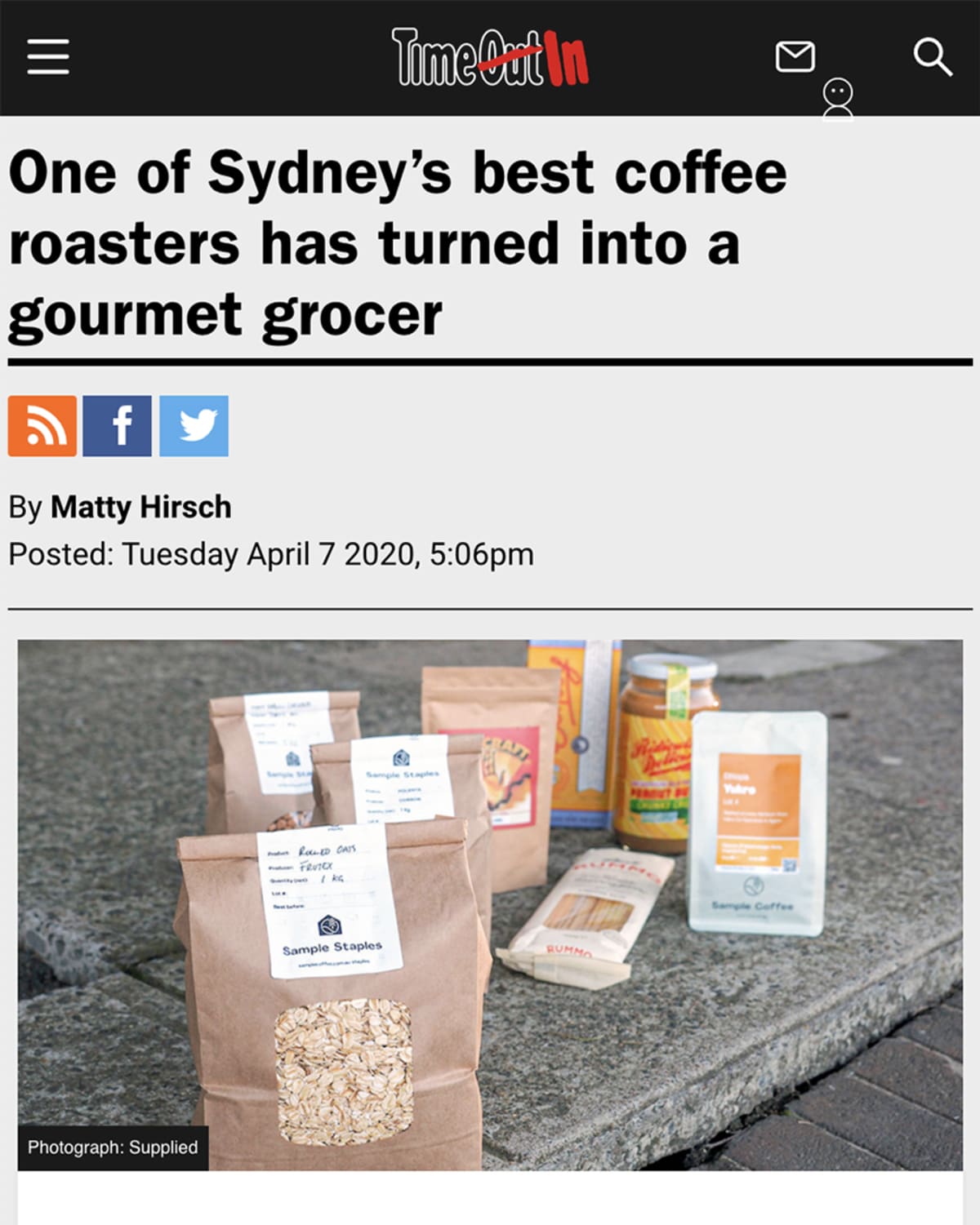 Time Out Features Sample Staples