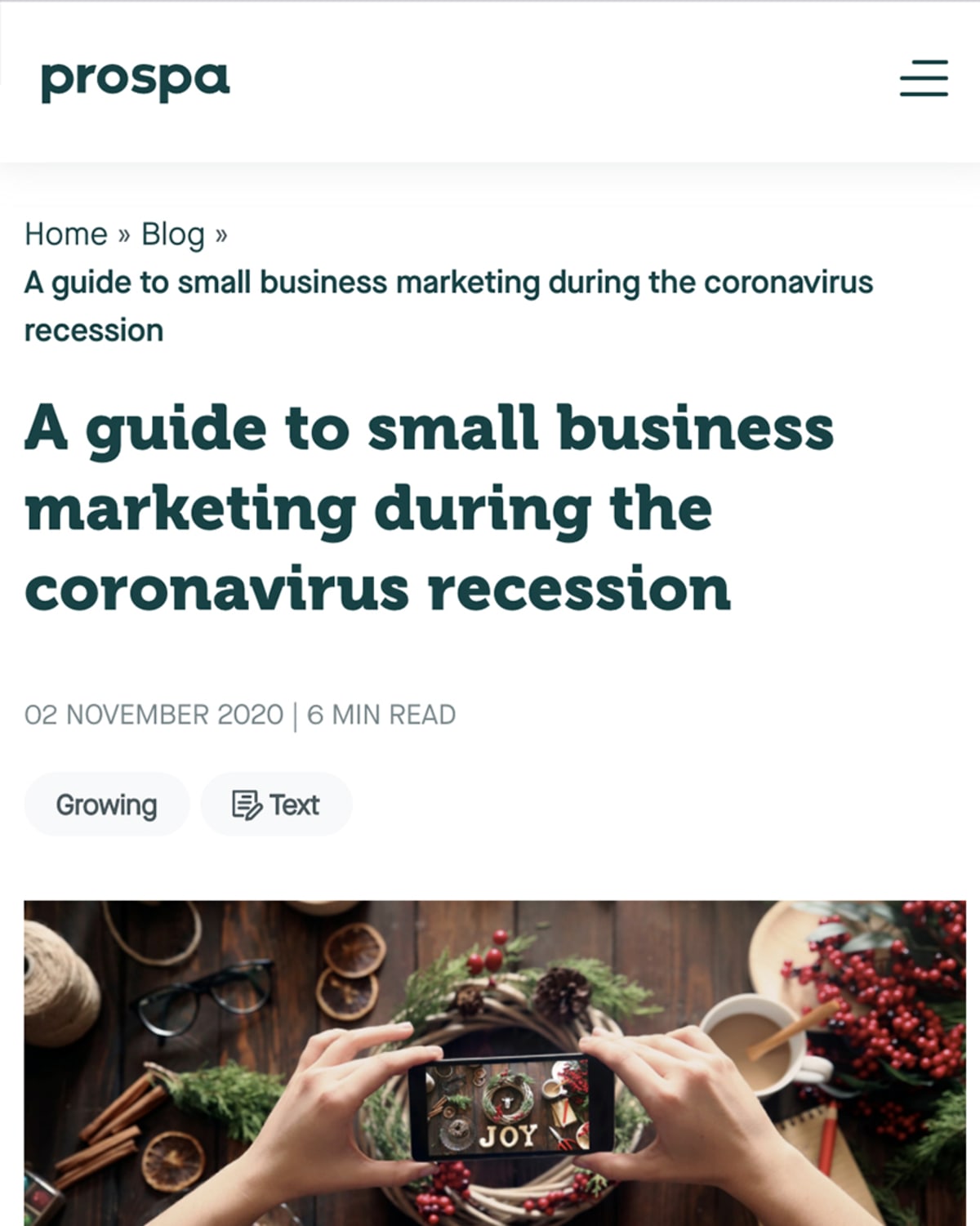 Prospa Marketing during COVID